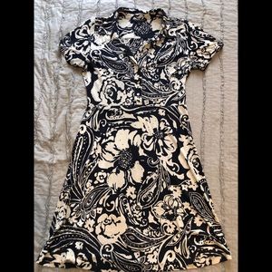 Banana Republic collared floral knit dress